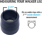 Steel-Reinforced Walker, Commode, and Bath Bench Replacement Rubber Tips, Black, 1 1/8" (Pack of 4) …