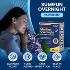 Sumifun Overnight Pain Relief Patches - Cold Hot Pain Patch with Lavender Scent - Menthol Pain Reliver for Knee & Lower Back Pain Relief Sore Muscle Relief (15 Counts(Pack of 1), Lavender)