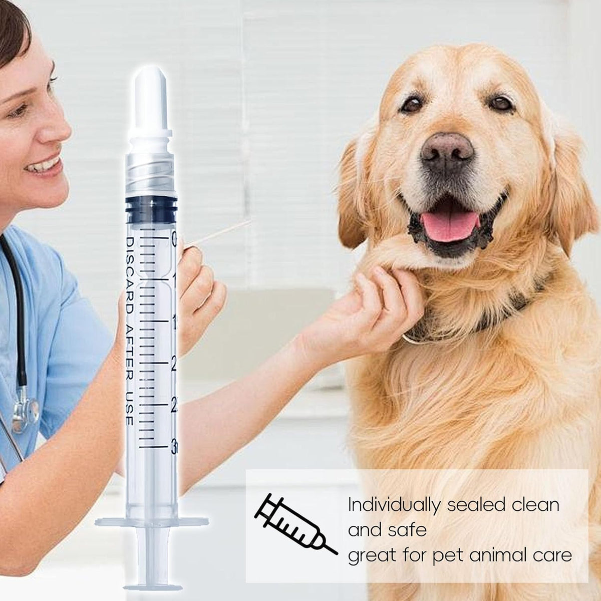 3mL Luer Lock Syringe (No Needle) - Sterile, Individually Wrapped - Pack of 30, Accurate Liquid Measurement, Leak-Proof Design