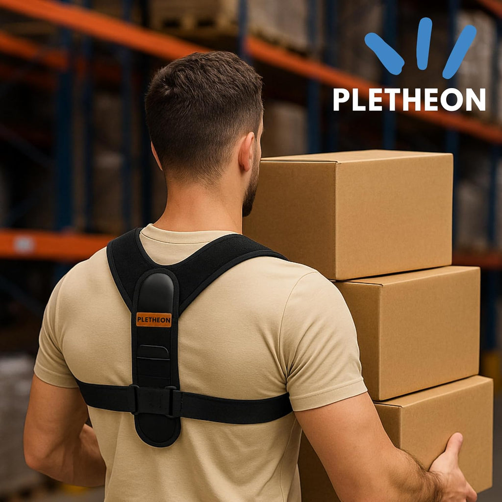 PLETHEON Adult Shoulder Posture Corrector Belt | Clavicle & Upper Back Support Brace | Posture Alignment Support | Fit From 30 to 44 Inch Tummy