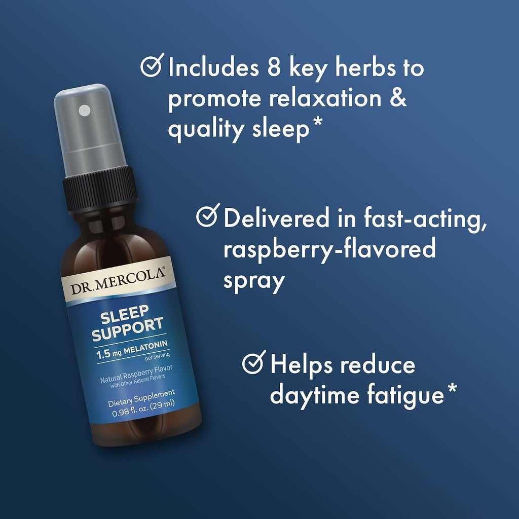 Dr. Mercola Sleep Support with Melatonin Spray, 0.98 fl oz