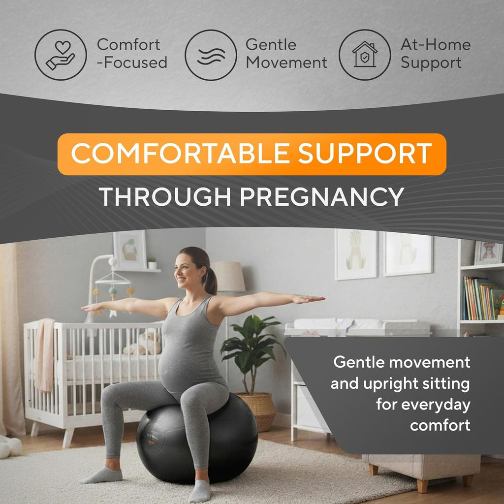 Yoga Ball, 1,000 lb Anti-Burst, Extra Thick, Non-Slip