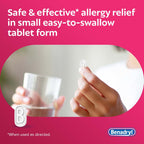 Benadryl Extra Strength Allergy Tablets, 50 mg Diphenhydramine HCl, 24 Ct | Antihistamine Tablets for Allergy Relief of Allergy Symptoms Due to Hay Fever or Other Upper Respiratory Allergies