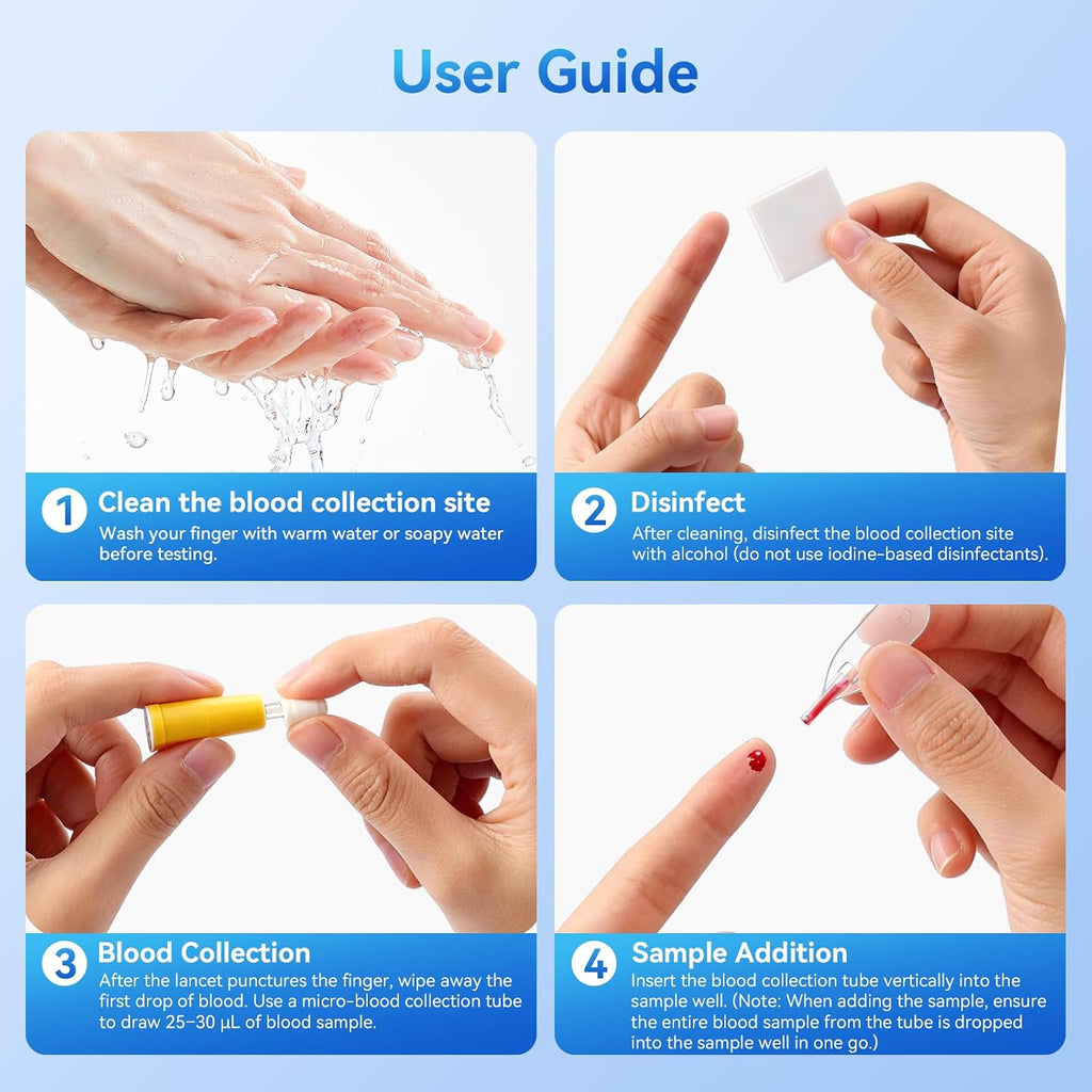 Home Cholesterol Test Kit, 8 in 1 Cholesterol Test Kit with 10 Test Strips for Home Use