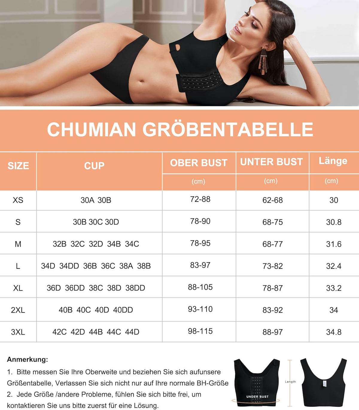 Postoperativer Bras Wire-Free