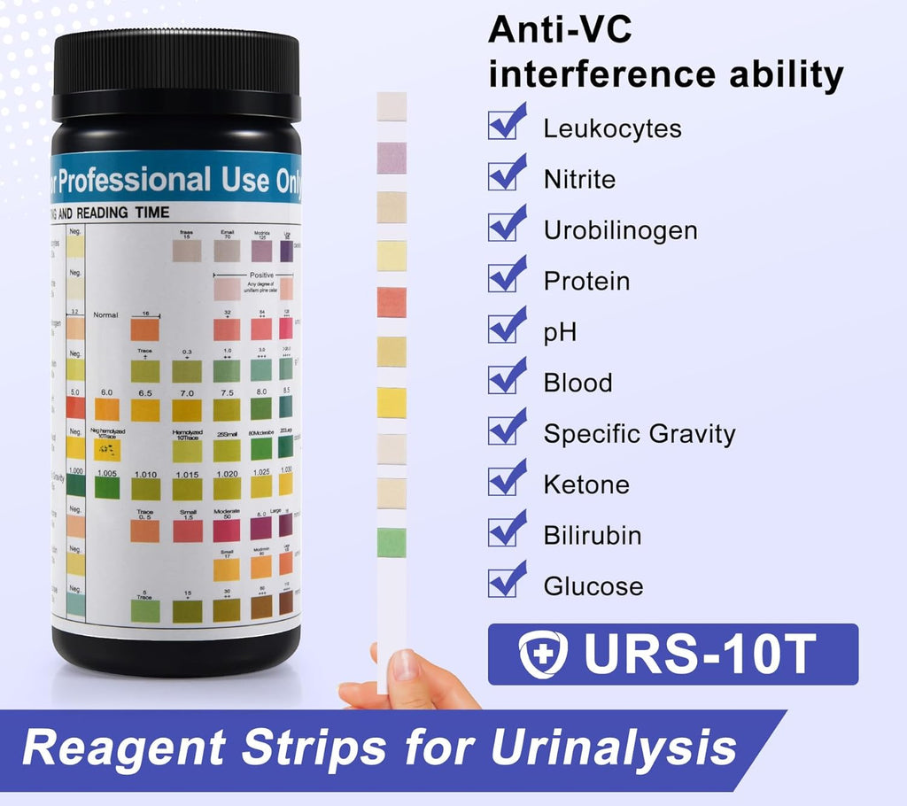 Urinalysis Test Strips, Urine Test Strips, 10 Parameter Urine Strips, Accurate Results, Urinalysis Home Testing Stick Kit to Help Monitor Your Health, Urine Strips DipstickTests - 100 Strips