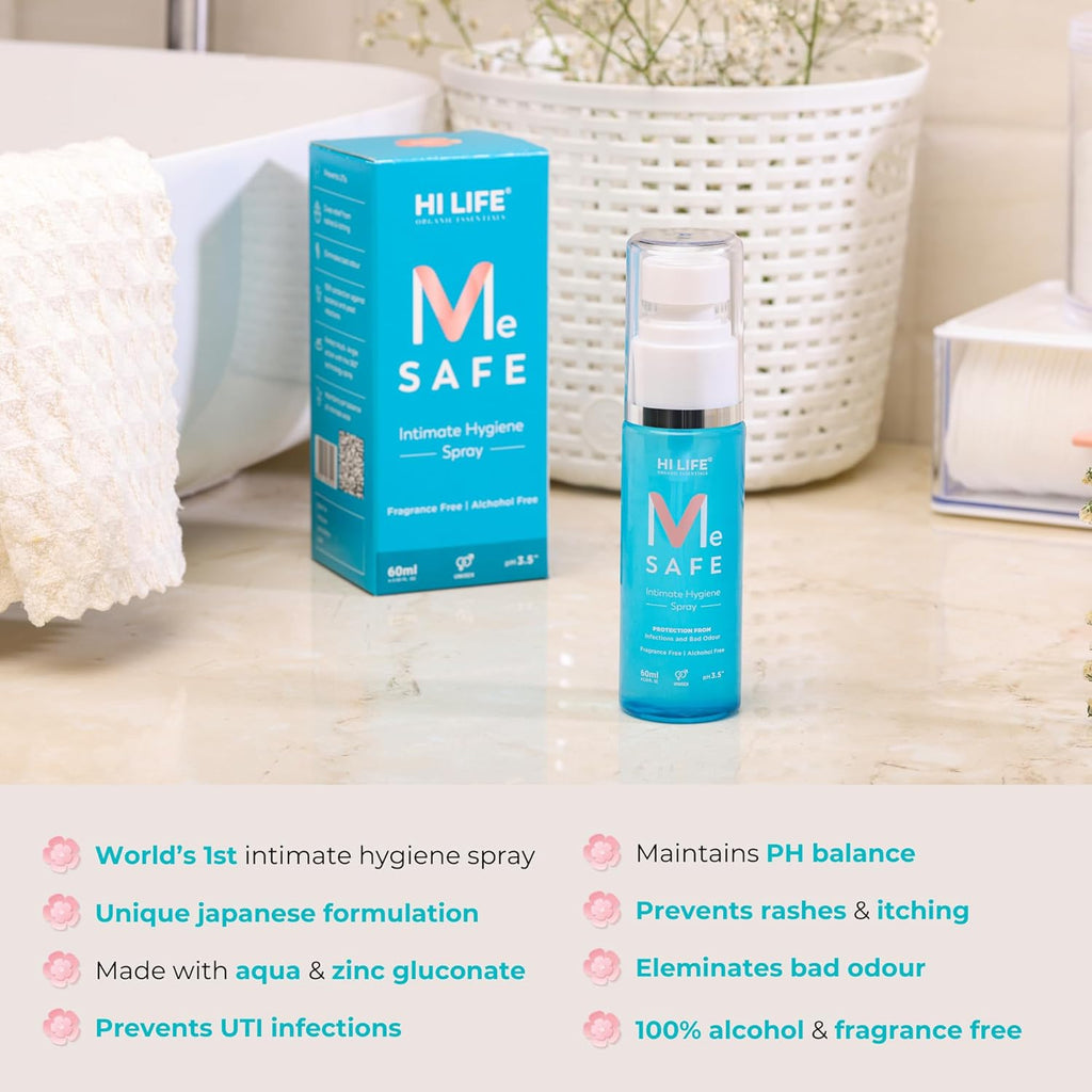 Hi Life Intimate Wash & Intimate Hygiene Spray Combo | Vaginal Wash with Anti-Fungal & Anti-Bacterial Properties | Prevents Itching, Irritation, Dryness, Odor & Rashes | 60ml (Pack of 2)