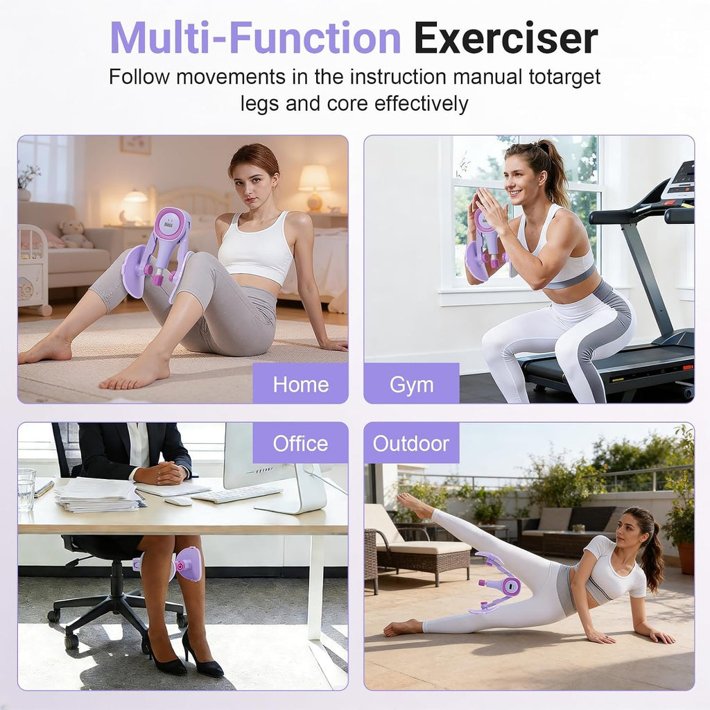 Thigh Trainer for Women, 15-60LB Adjustable Resistance Inner Thigh Exerciser for Pelvic Floor Strengthening, Kegel Equipment with Data Tracking, Home Gym Fitness for Postpartum Recovery & Shaping1