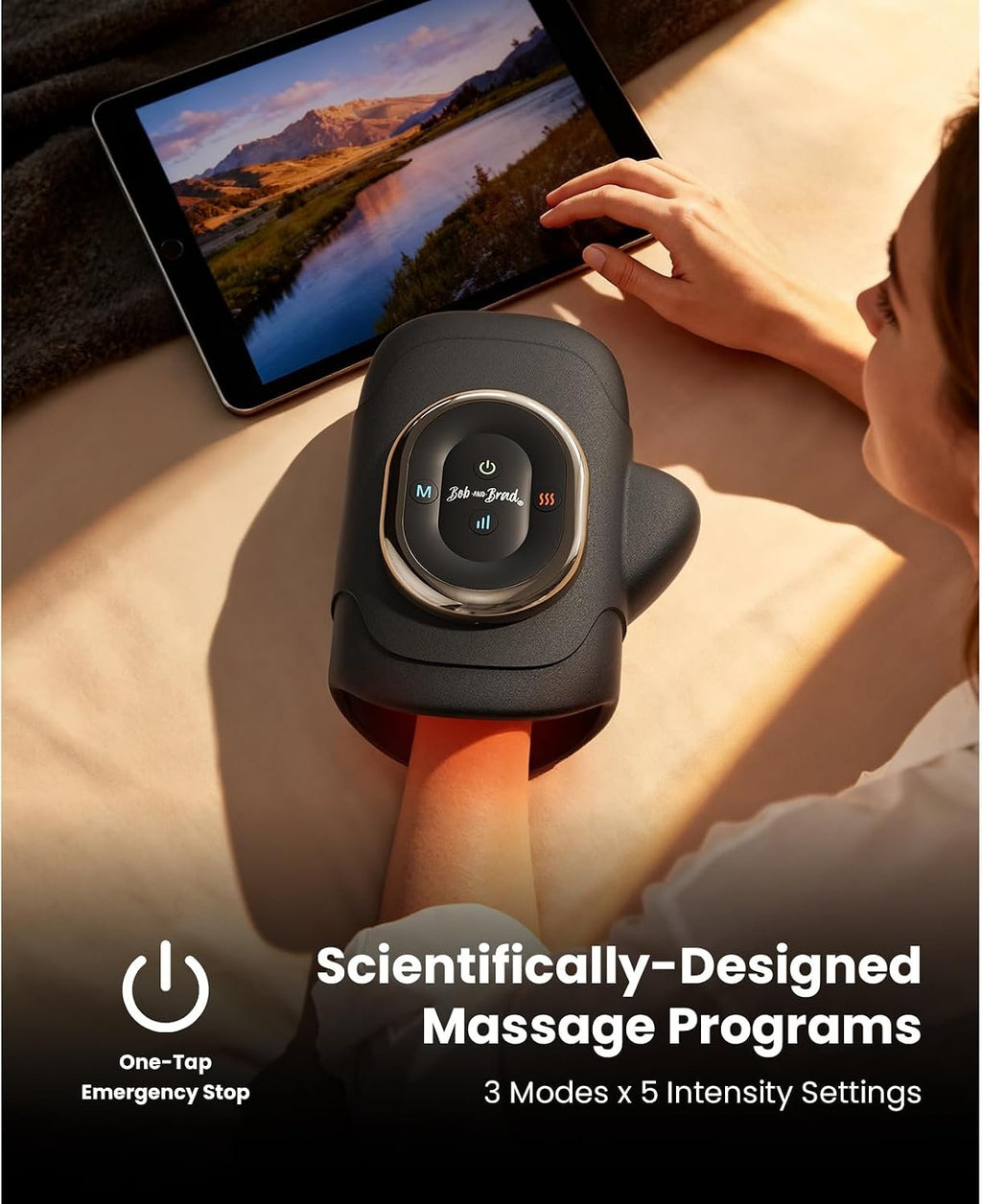 BOB AND BRAD Hand Massager with Heat and Compression, Individual Fingers | Upgraded, FSA-HSA Eligible, Portable HandSpa Pro Hand Massager for Arthritis and Carpal Tunnel, Pain Relief, Birthday Gifts