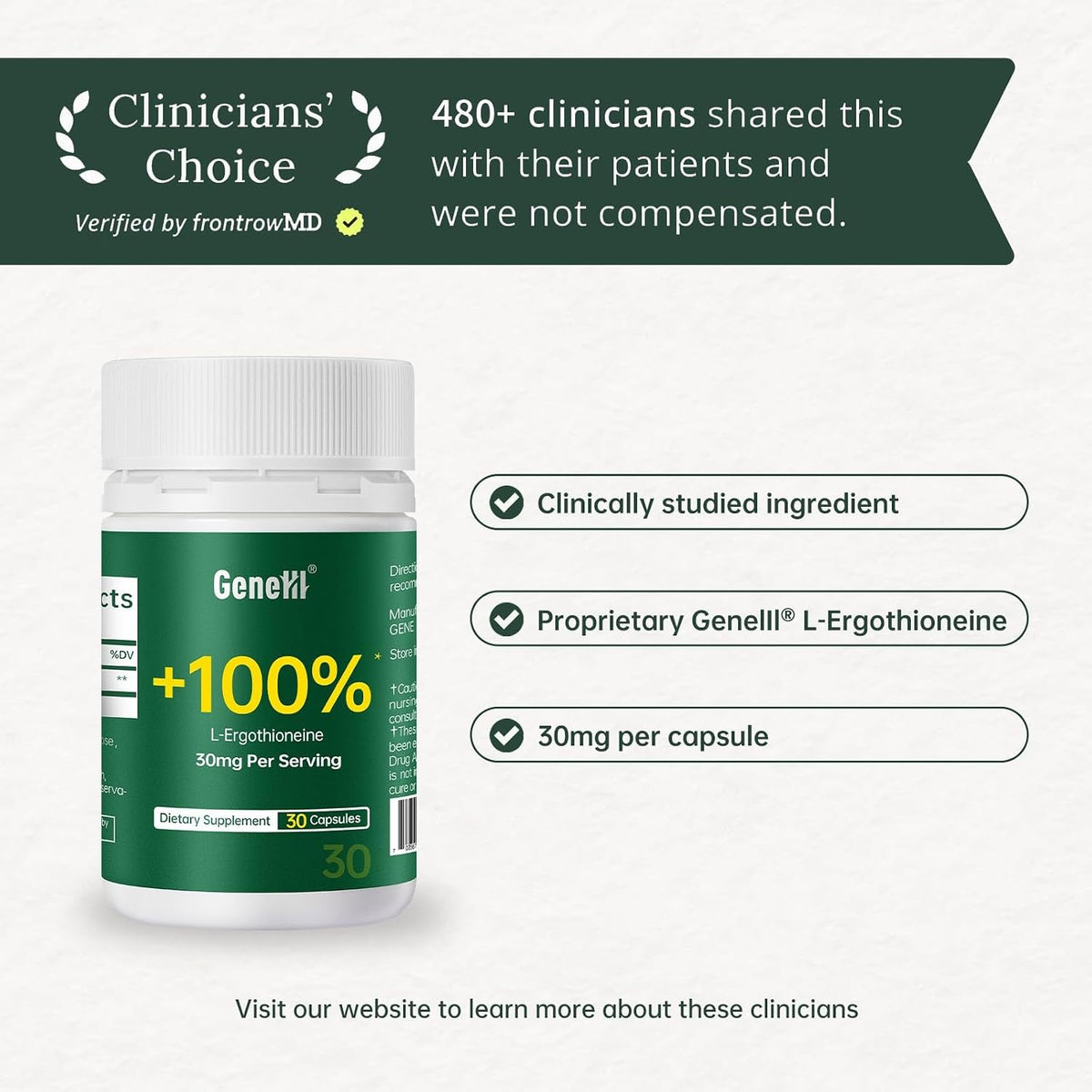 L-Ergothioneine Supplement 30mg - Fermentation-Based 99.99% Purity Antioxidant - Clinically Studied to Support Longevity, Restful Sleep & Healthy Aging - Vegan & Non-GMO - 30 Capsules