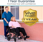 Vive Mobility Bariatric Transport Wheelchair for Adults - Supports 450lbs | Foldable, Heavy Duty Travel Wheel Chair - Portable, Transfer Aid with Swing Away Footrests & 22 Inch Wide Seat