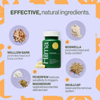 Hilma Natural Tension Relief, 50 Vegan Capsules | Occasional Head Discomfort and Stress Relief Supplement with Magnesium Glycinate, Willow Bark, Boswellia, and Feverfew