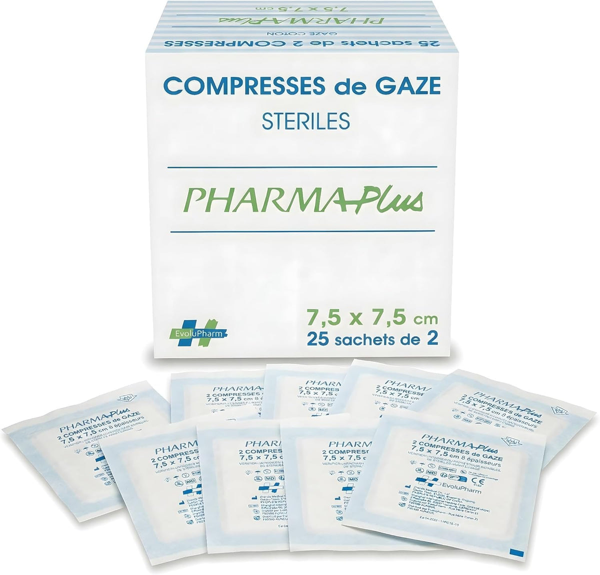 Sterile Gauze Pads - Hydrophilic Medical Pads for Wound Care, Absorption, Post-Surgery and First Aid (3" x 3", 25 Sachets x2)