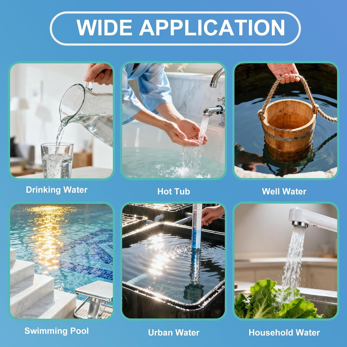 50 Pieces 16 in 1 Drinking Water Test Strips, 50 Tests for Water Quality Drinking Water Tester and 1 Test Tubes Quick Analysis PH Heavy Metals Nitrate Chlorine for Aquarium Tap