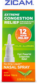 Zicam Extreme Congestion Relief Nasal Spray, Aloe Vera, 0.50 Fl Oz | 12 Hour Relief, Sinus Pressure Relief, Cold and Allergy Relief, Fast Acting Nasal Spray