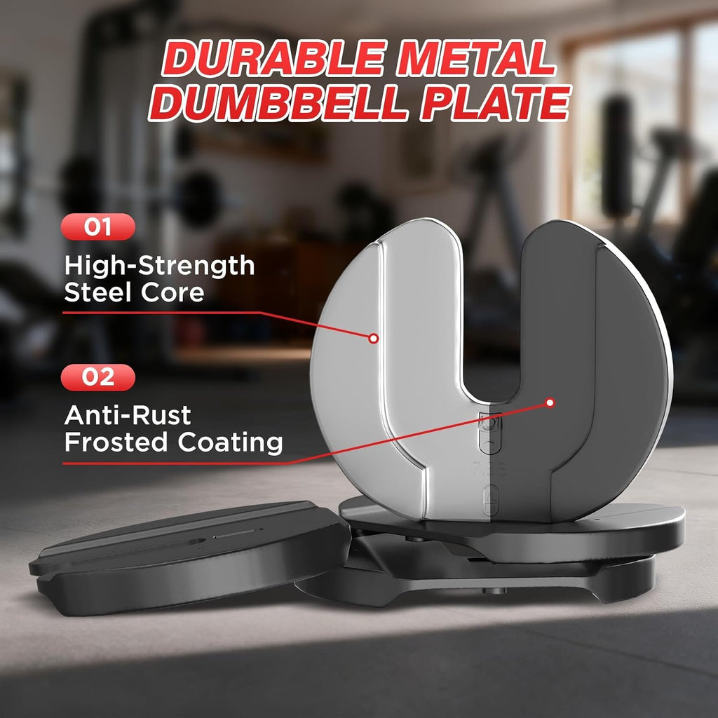Adjustable Dumbbells Set All in One Free Weights Set for Home Gym | 25/26.5/52.5/55/85lbs Weights Dumbbells Set, 1 Sec Adjust Weights with Anti-Slip Handle for Home Fitness