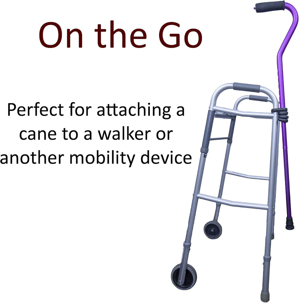 Cane Holder Clip for Walkers, Rollators & Wheelchairs, 3-Pack