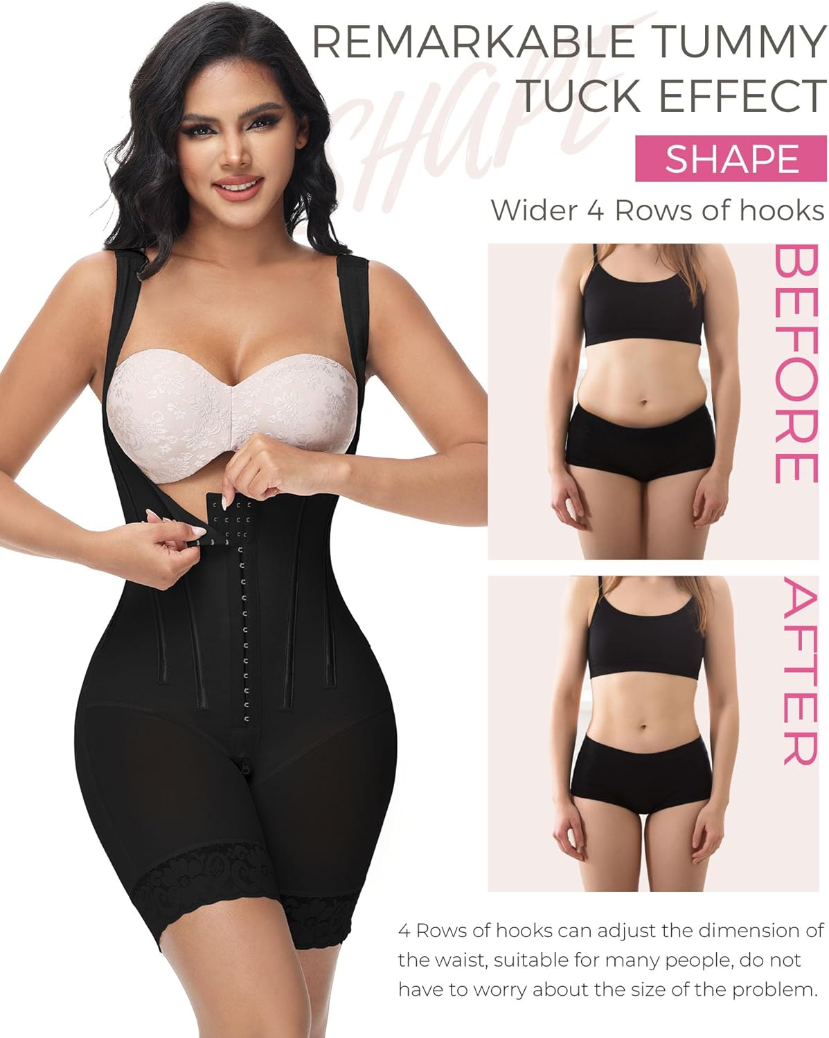 M MYODRESS Fajas Colombianas Moldeadoras Body Shaper Post Surgery Stage 2 BBL Compression Garment with Zipper Crotch