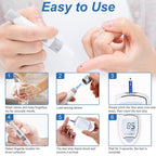 Glucose Monitor Kit, High Accuracy Blood Sugar Testing Kit with 100 Glucometer Strips & 100 Lancets, Larger-Screen Glucose Monitor with Lancing Devices, No Coding, Portable for Home or Travel