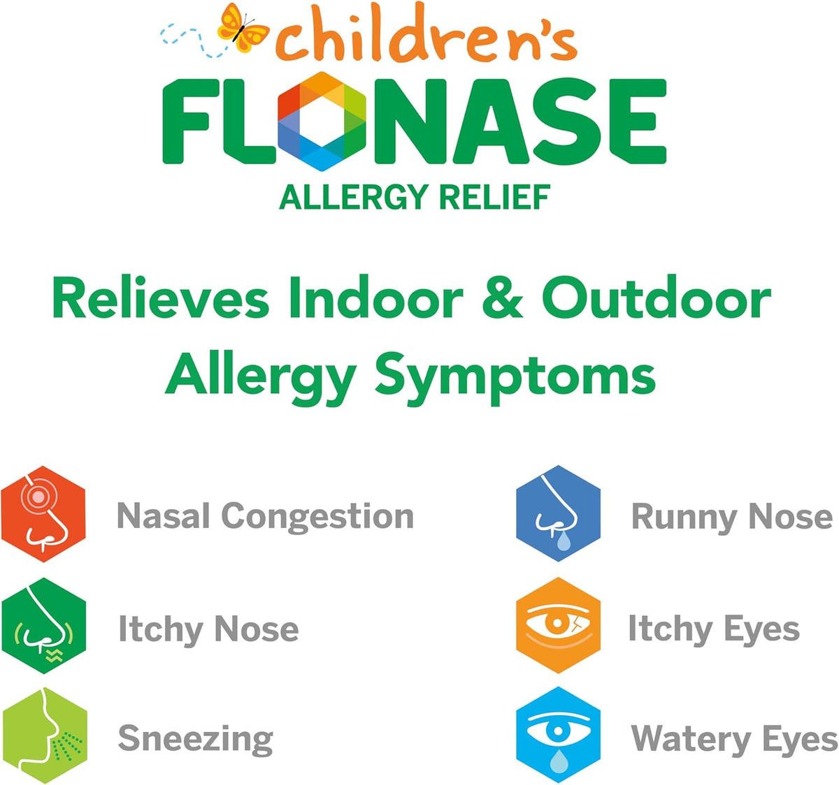 Flonase Children’s Allergy Relief Nasal Spray, 72 Sprays | Fluticasone Propionate Nasal Spray, Multi-Symptom Relief, 24-Hour Non-Drowsy Allergy Relief, Full Prescription Strength