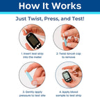 Pip Blood Glucose Monitor Kit - 50 Test Strips, Preloaded Lancets & Case