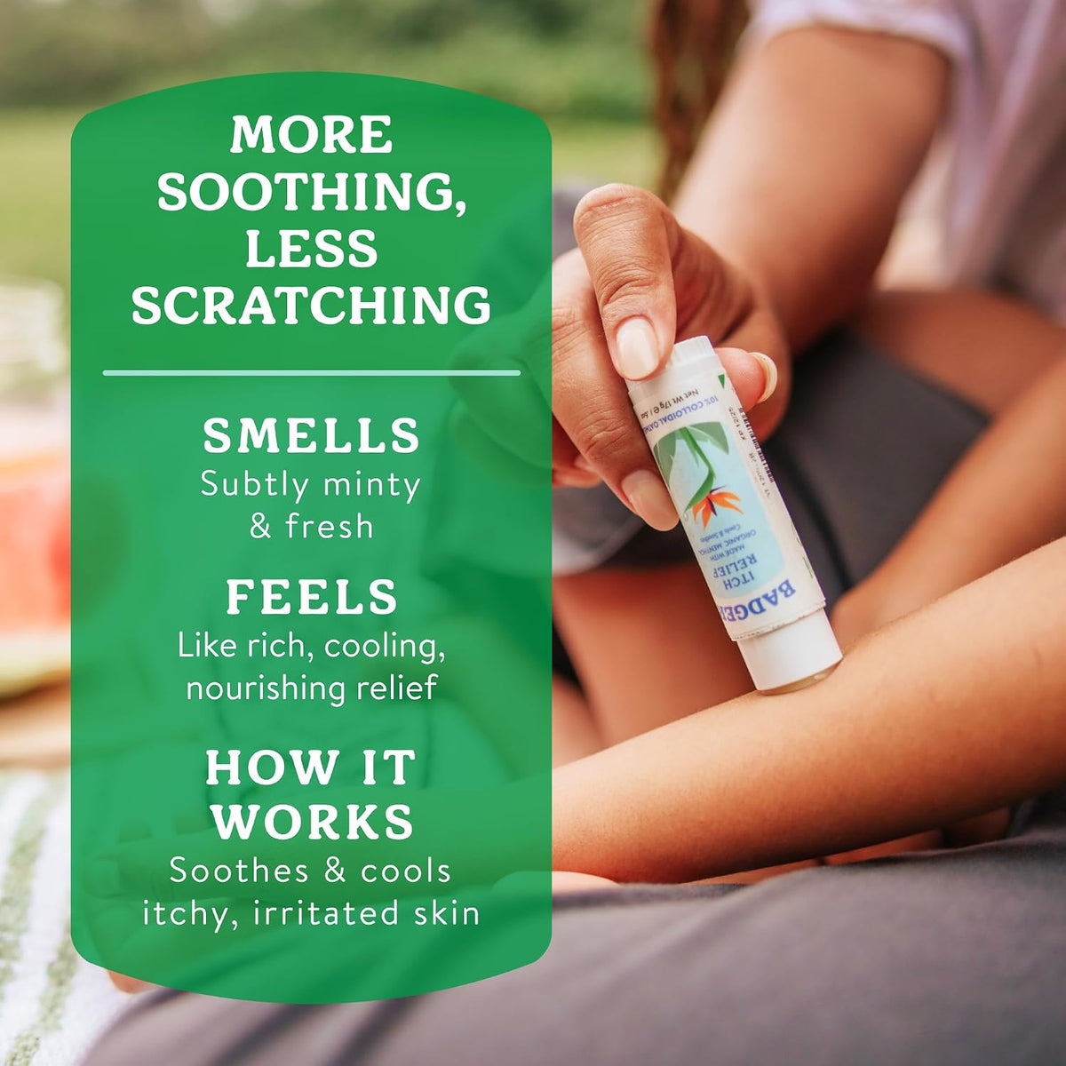 Badger Bug Bite Itch Relief Stick, Organic, Anti-Itch Balm, Soothing, .6 oz