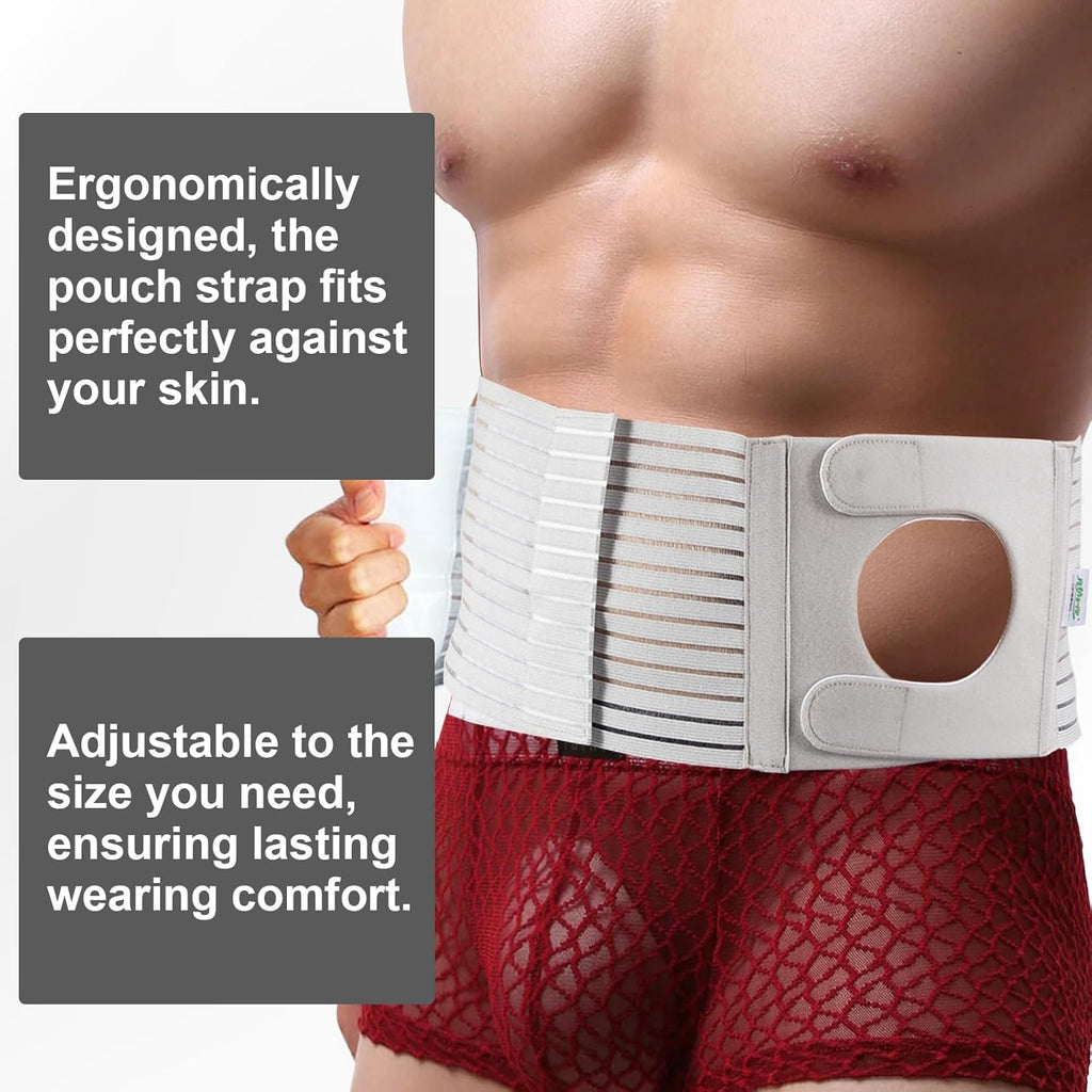 Colostomy Belt for Men and Women, Adjustable Stoma Support Belt, Abdominal Hernia Surgery Band, Ostomy Supplies, Belt Colostomy Accessories, M