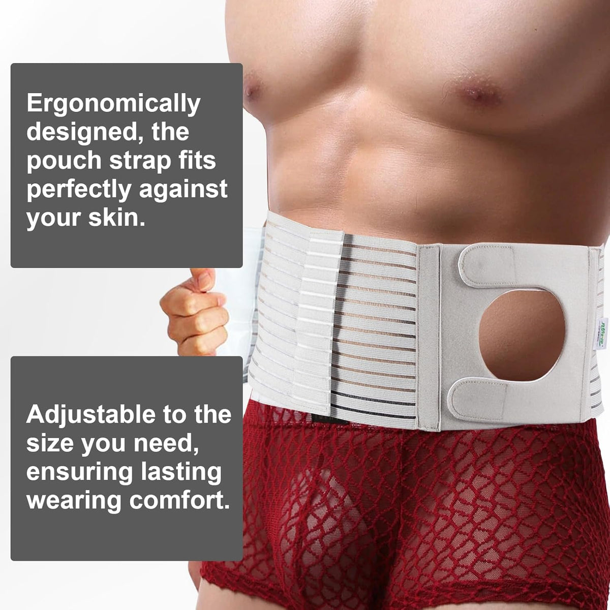 Colostomy Belt for Men and Women, Adjustable Stoma Support Belt, Abdominal Hernia Surgery Band, Ostomy Supplies, Belt Colostomy Accessories, M