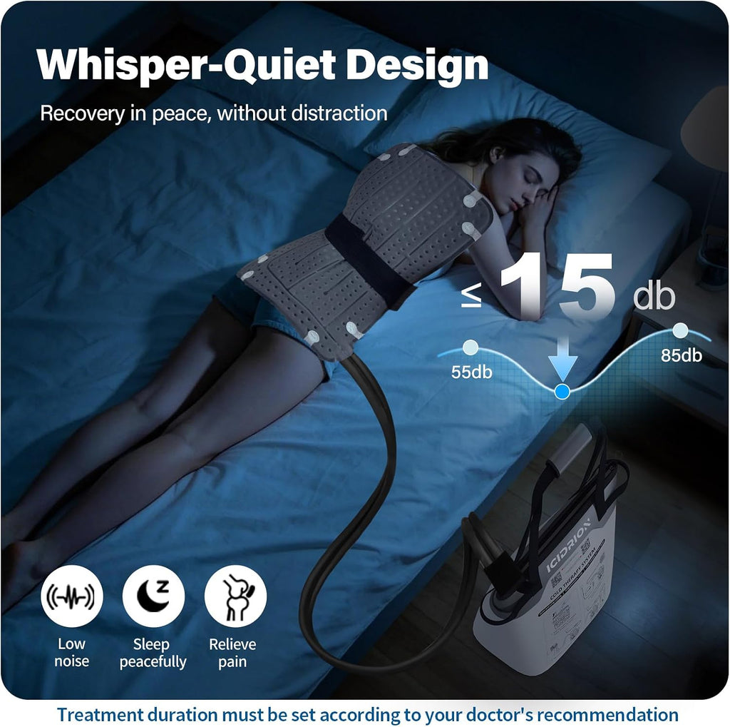 Quiet Ice Machine for Hip After Surgery, Programmable & Portable | FSA ELIGIBLE HSA:12-H,12-QT Cold Therapy Machine, Dedicated Hip/Full Knee Pad for Post-op Hip Replacement Pain Relief at Home
