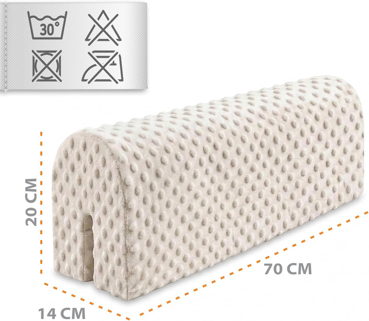 Totsy Baby Bumper Cot Bumper Baby Cots 70 cm – Anti-Fall and Shock Protector Barrier Foam Safety Children and Girls for Bed Protection of Fence and Edge for Children Minky Light Beige