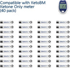 KetoBM Ketone Test Strips, 40pk - NOT Compatible with KetoBM Bluetooth Glucose & Ketone Meter