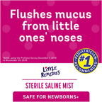 Little Remedies Sterile Baby Saline Nasal Mist, 3 Fl Oz | Safe for Newborns, Relieve Stuffy and Dry Noses, Drug-Free, Gently Wash Away Mucus