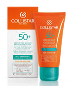 Collistar Sun Cream Face Protection SPF 50+, Prevents Wrinkles and Spots, Also Ideal for Neckline, Hands and Chest 50ml
