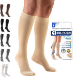 Truform 20-30 mmHg Compression Stockings for Men and Women, Knee High Length, Closed Toe