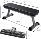 Finer Form Foldable Flat Weight Bench for Home Gym, 1,000 lb Capacity