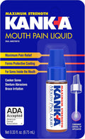 Kank-A Mouth Pain Liquid, Maximum Strength, 0.33 Fl Oz, Canker Sore Medicine, Includes Applicator, Forms Protective Coating for Mouth Sores, Maximum Pain Relief, 1 Pack