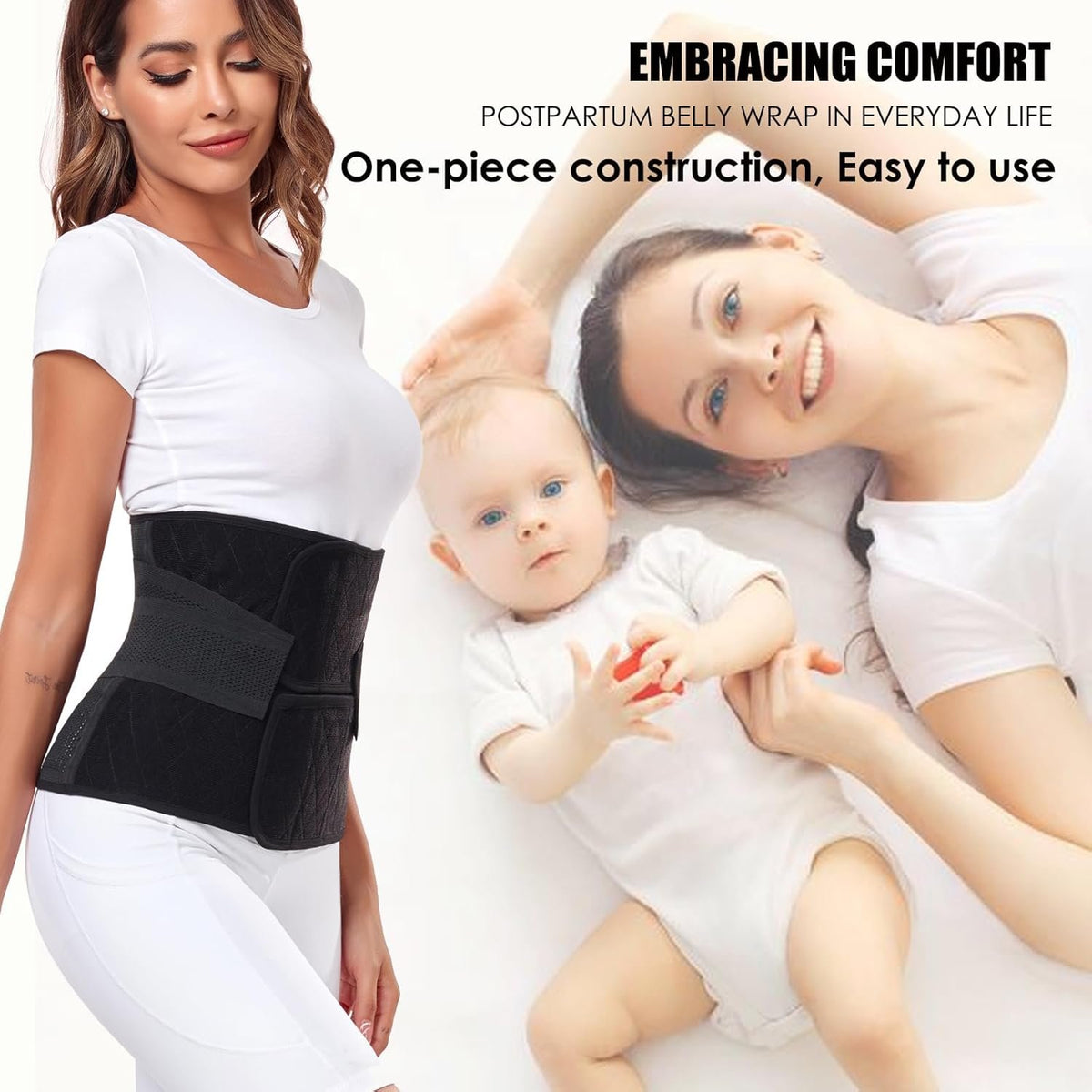 MAMODY Postpartum Belly Band Belly Wrap Abdominal Binder Post Surgery