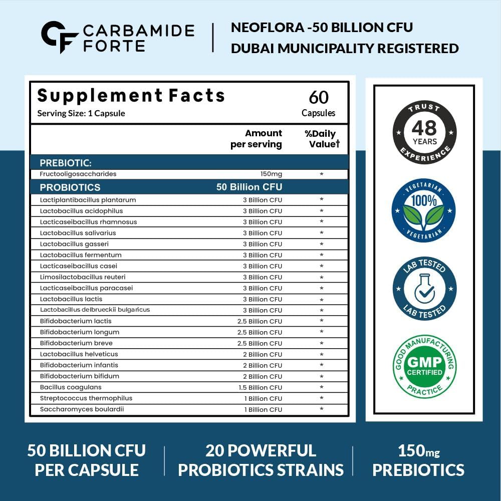 Probiotic Supplements 50 ml 60 capsules