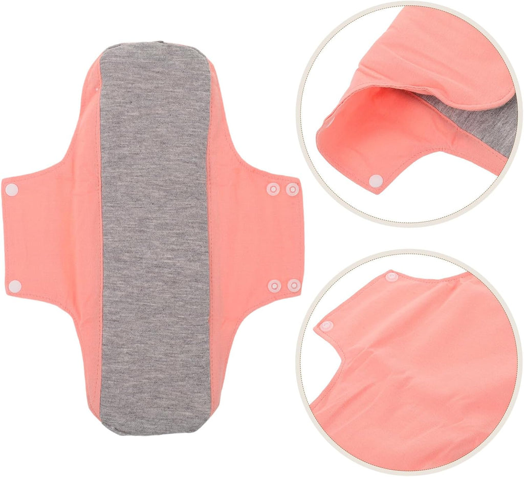 2pcs Reusable Postpartum Pads for Women Pink Cotton Leak Resistant Washable Panty Liners Soft Maternity Bladder Control Pads for Overnight and Postpartum