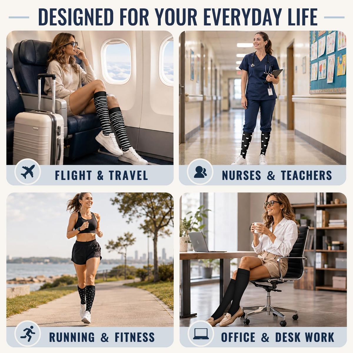 Copper Compression Socks for Women & Men (6 pairs) - Best Support for Nurses, Running, Hiking, Recovery