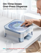28-Day (1X) Automatic Pill Dispenser, No APP with Alarm & Desiccant | Easy medication management with Sound & Light Alerts, One-Press Dispensing, Large Compartments for Pills, Tablets & Capsules