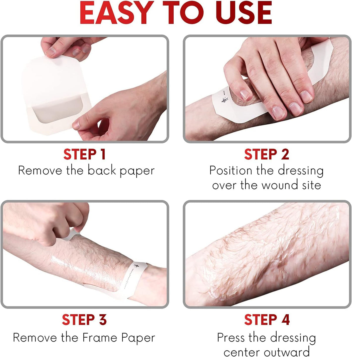 Transparent Film Dressing 4" x 4.75" (10 Pack) - Waterproof Adhesive Wound Bandages for Post-Surgical Shower, IV Shield, Tattoo Aftercare, Clear Breathable Dressing Patches by HEALQU