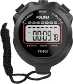 Stopwatch Timer, Digital Stop-Watch for Sports, Black | Multi-function Stopwatch with Single Split/Lap Timing, Button Beep Alarm Clock, Ideal for Coaches Kids PE-teacher
