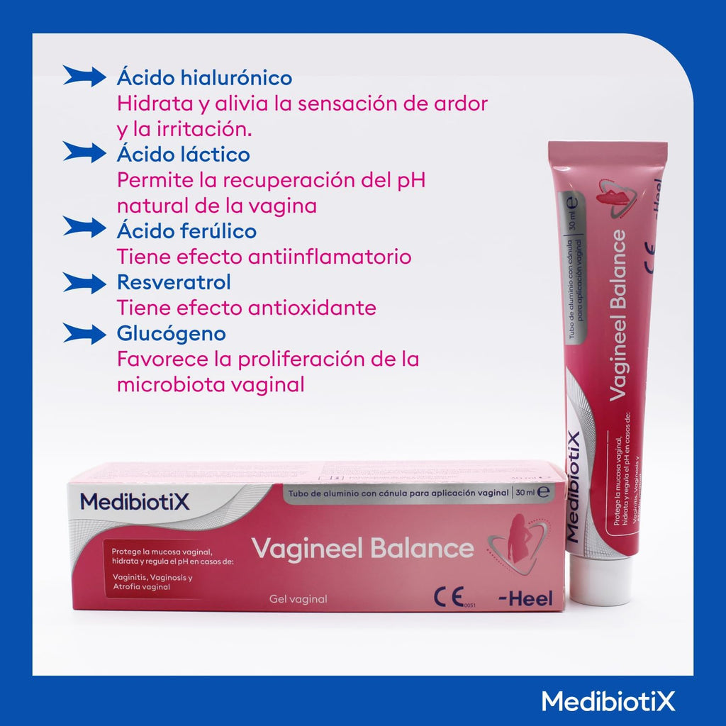 MedibiotiX – Vagineel Balance, with hyaluronic acid, glycogen and lactic acid - Protects, moisturizes and regulates vaginal pH – Vaginal Microbiota Balance and Daily Comfort – Gel with cannula