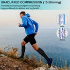 Athbavib 2 Pairs Zipper Compression Socks, 15-20 mmHg Closed Toe Compression Stocking with Zipper for Women and Men