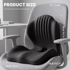 Ergonomic Seat Cushion with L-Shaped Design for Office Chair (Black)