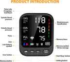 Blood Pressure Machine, Automatic Upper Arm Blood Pressure Monitor with 2x199 Readout, 4.5 Inch Backlit Large Screen Adjustable Large Cuff 9 to 17 Inches - Arrhythmia and Home Hypertension Detector