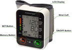 PARAMED Automatic Wrist Blood Pressure Monitor: Blood-Pressure Kit of Bp Cuff + 2AAA and Carrying case - Irregular Heartbeat Detector & 90 Readings Memory Function & Large Display