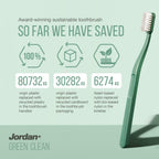 Jordan* ® | Green Clean Manual Toothbrush | Sustainable, Scandinavian Design, Soft Bristles, Mixed Colors | 4 Units