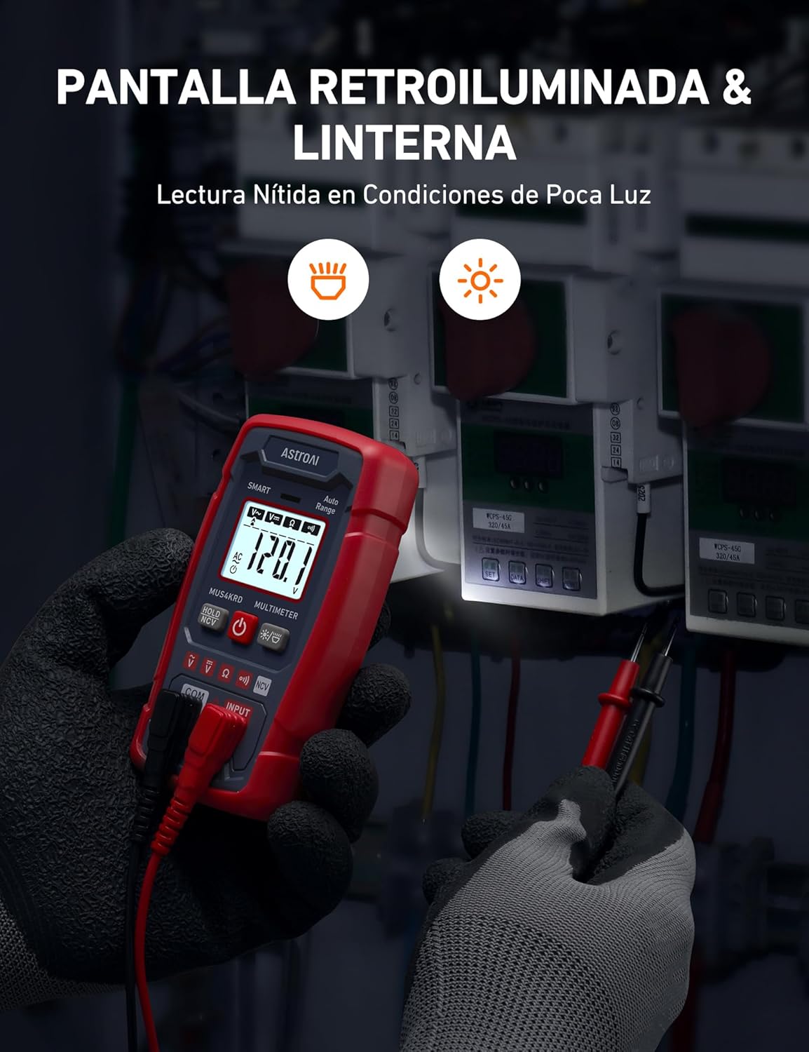 AstroAI Intelligent Digital Multimeter 4000 Counts, Digital Polymeter, Automatic Range Electric Tester with Speed and Accuracy Measurement for AC/DC Voltage, Resistance and Continuity